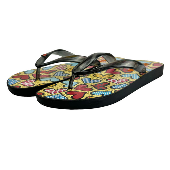Mellisa by Romero Brito Flip Flops Women's Size 10 Multicolor Brazilian Artist - Picture 5 of 13